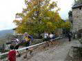 Into the centre of the village for refreshments - Castel de Cantobre Gîtes, Aveyron, France