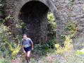 Finally appearing underneath the bridge - Castel de Cantobre Gîtes, Aveyron, France